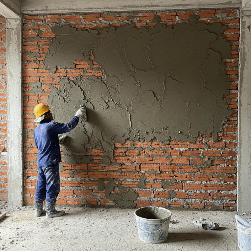 Thi công tường sai – thiếu mác vữa, không dưỡng tường