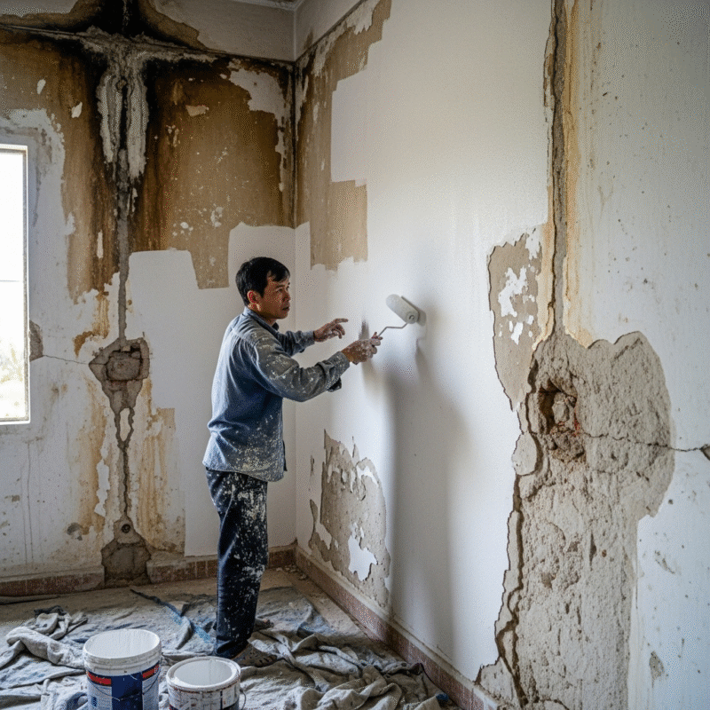 Lỗi 5 – Tường trát và sơn không đúng quy trình