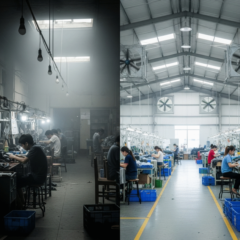 Bỏ qua yếu tố thông gió và chiếu sáng tự nhiên, thiết kế nhà xưởng