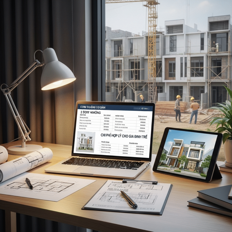 Báo giá xây dựng nhà phố 2 tầng – 3 tầng 2025 (tham khảo)