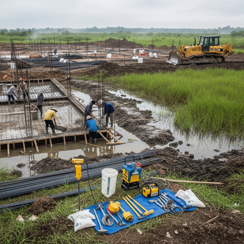 Sai lầm 1: Thi công móng nhà không khảo sát địa chất kỹ lưỡng