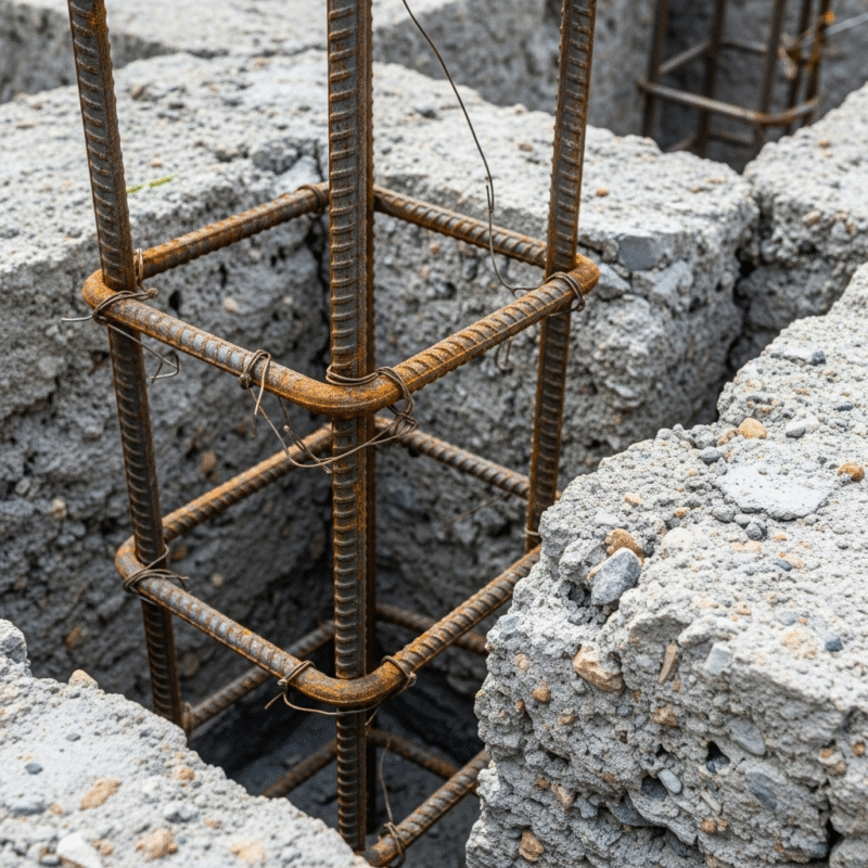 Sai lầm 2: Thi công móng nhà nhưng tiết kiệm vật liệu, cắt giảm thép và bê tông