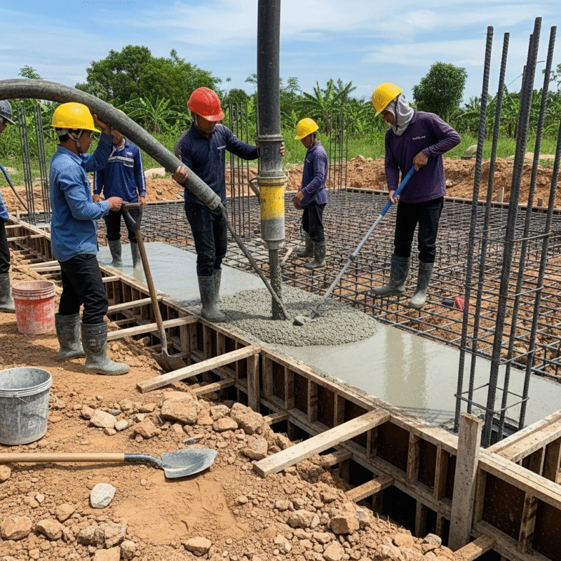 trình tự xây nhà, Giai đoạn thi công phần móng – Bước đầu quan trọng