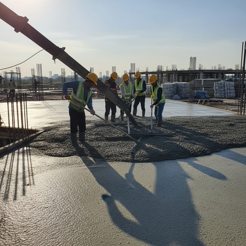 đổ bê tông sàn, Quy trình đổ bê tông sàn đúng kỹ thuật