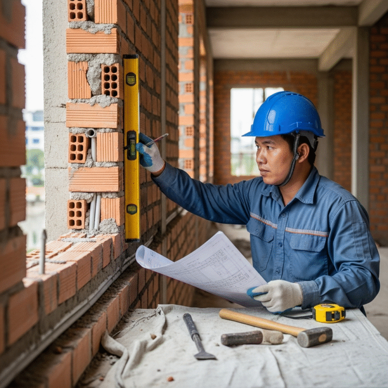 Nguyên tắc 3 – Thi công và kiểm tra đúng quy trình, Thi công điện nước