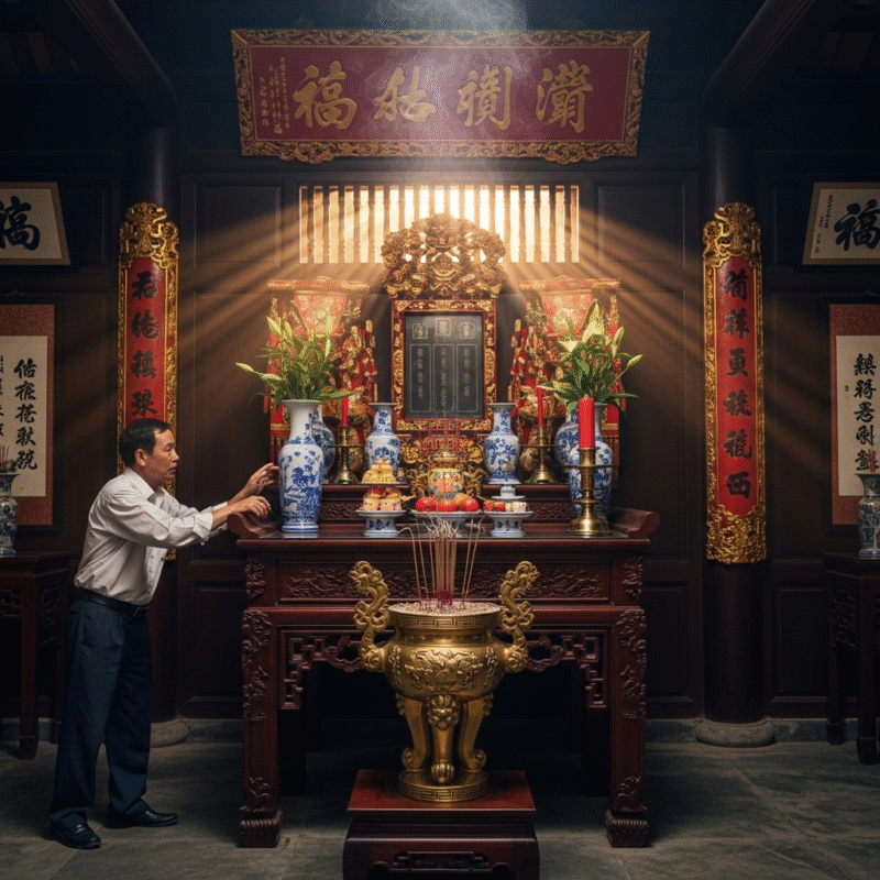 sửa nhà, Động vào khu vực phòng thờ mà không xem ngày