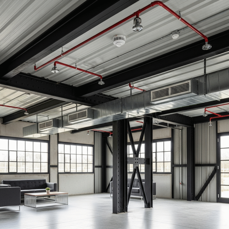 nhà tiền chế, Đảm bảo an toàn phòng cháy và thoát hiểm