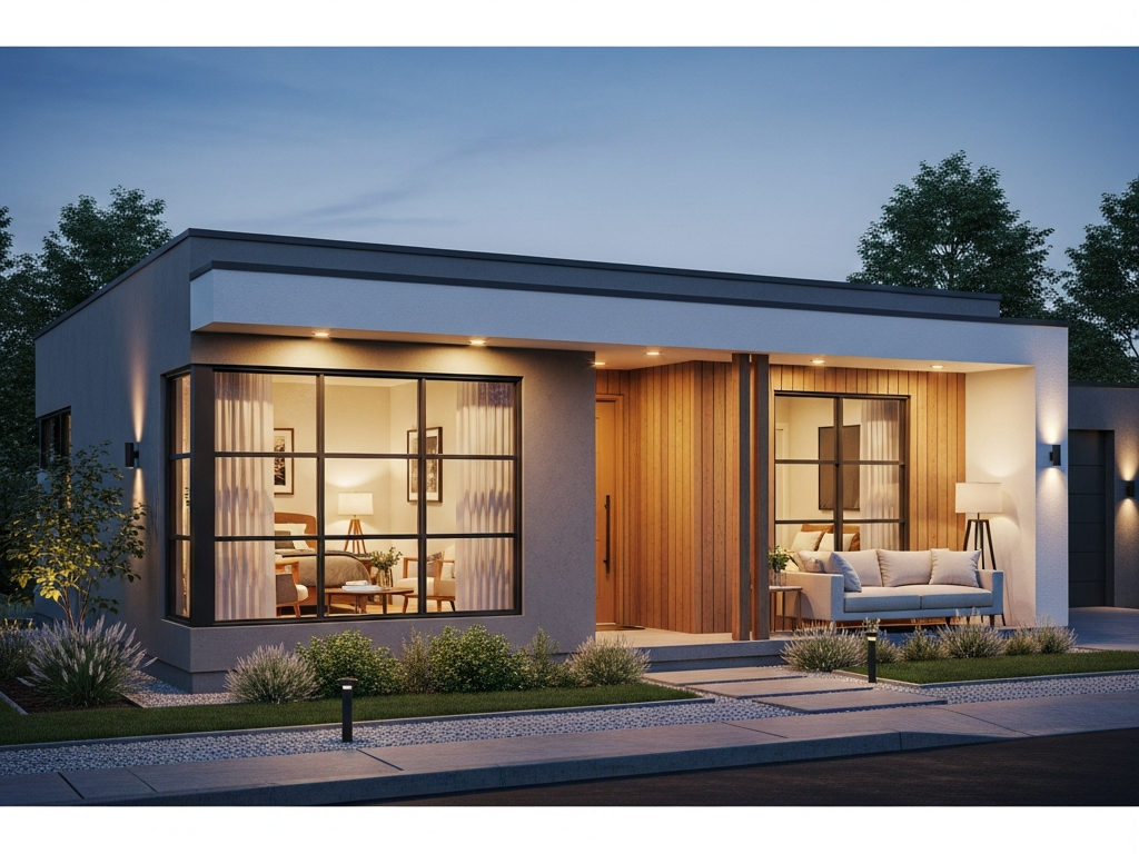 Nhà cấp 4 đẹp mái bằng – phong cách trẻ trung