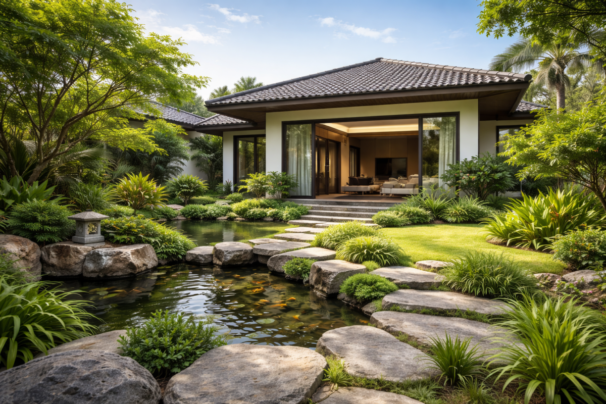 sân vườn mái nhật
