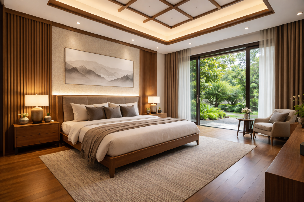 nhà mái nhạt phòng ngủ
